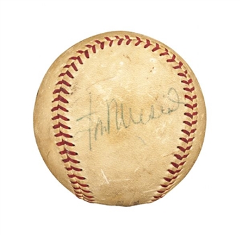 1952-63 Stan Musial Used and Signed Official National League Giles Baseball